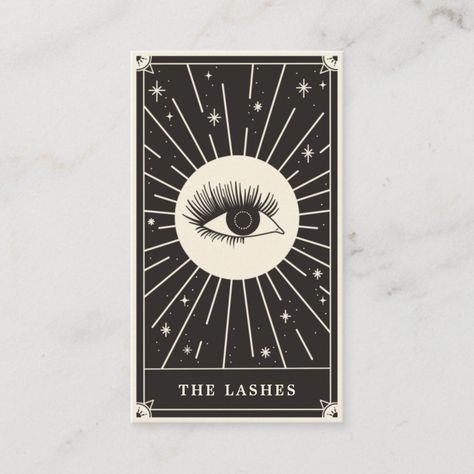 Celestial Eye Tarot Lashes Black Business card Lucky Wallpaper For Money, Cream Colour Palette, Lash Aftercare, Tarot Business, Celestial Magic, Long Eyelashes, Referral Cards, Spiritual Business, Lash Room