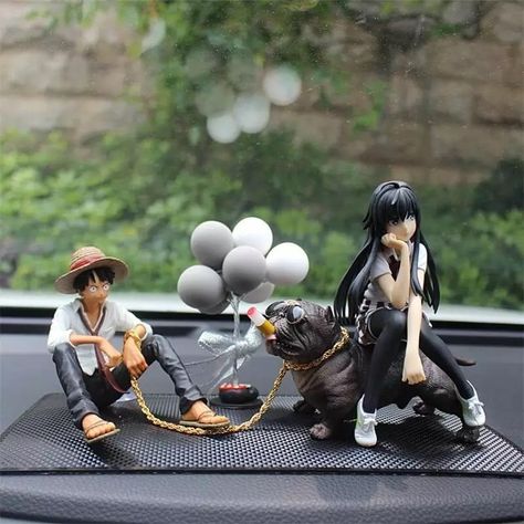 Car Accessories Cartoon Anime Luffy Yukino Bulldog Action Figure Cars Model Ornaments Auto Interior Dashboard Toys Car Interior, Action Figure, Car Model, Car Accessories, Bulldog, Action Figures, Cars, Toys, Anime