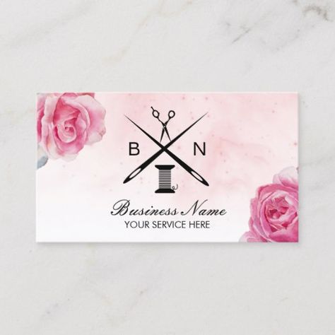 Watercolor Business Cards, Floral Business Cards, Floral Business, Sewing Business, Cmyk Print, Tea Kettle, Deathly Hallows Tattoo, Business Names, Card Templates