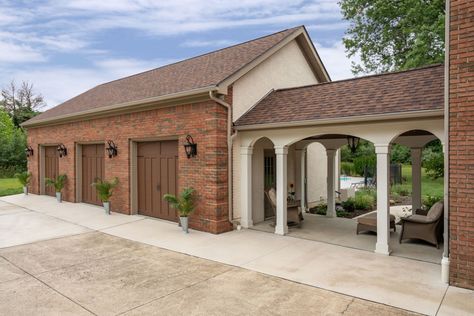 Garage & Breezeway Addition - Garage - Columbus - by The Cleary Company | Houzz Detached Garages With Breezeways, Garage Open To Backyard, Breezeway Addition, Breezeway To Garage, Garage Breezeway, Detached Garage Ideas, Farm Exterior, Garage Extension, House Additions