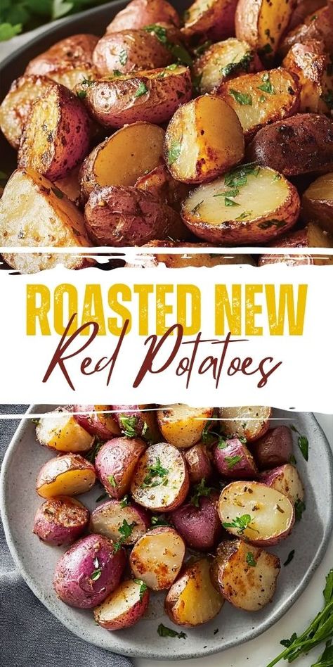 These Roasted New Red Potatoes are simple yet packed with flavor! 🥔🍽️ With just a handful of ingredients, this dish is perfect as a side for any meal. Crispy on the outside, soft on the inside, and seasoned to perfection, these potatoes will quickly become a favorite at your table.

📌 Save this pin to make these roasted red potatoes for your next dinner!
#RoastedPotatoes #EasySideDishes #PotatoLovers #SimpleRecipes #CrispyPotatoes #FamilyFavorites Red Potatoes Roasted, Rosemary Red Potatoes, Red Bliss Potatoes, Potatoes Roasted, Rosemary And Thyme, Roasted Red Potatoes, Crispy Potatoes, Red Potatoes, Roasted Potatoes