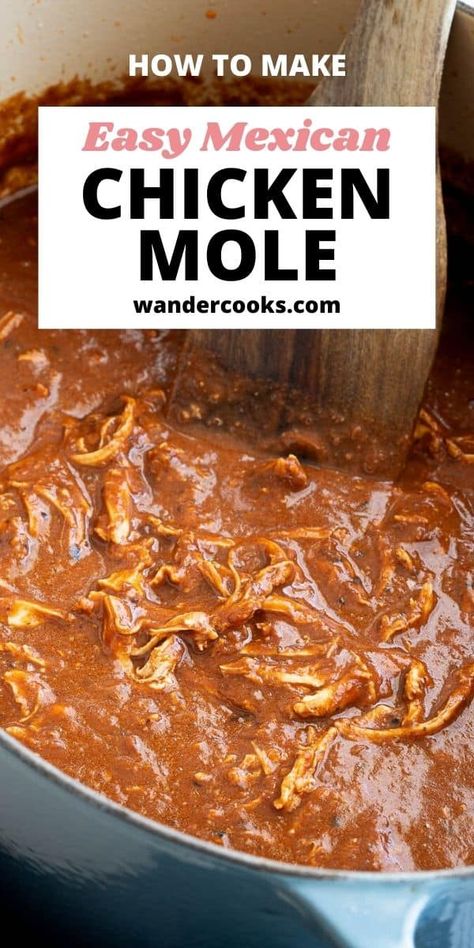 Mole Recipe Mexican, Mexican Chicken Mole, Chicken Mole Recipe, Easy Mexican Chicken, Chocolate Chicken, Mexican Mole, Mole Recipe, Chicken Mole, Mexican Sauce