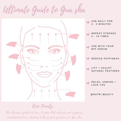 Gua Sha Shower Routine, Daily Gua Sha Routine, Face Gua Sha Guide, Gua Sha Exercises, Gua Sha Guide, Use Gua Sha, Jade Rolling, Clean Beauty Makeup, Roller Massage