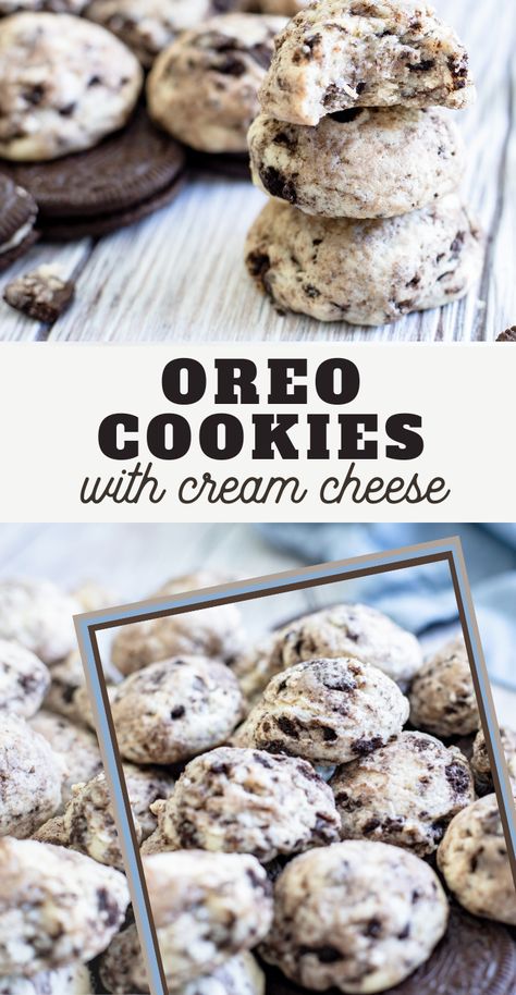 Oreo Cream Cheese Cookies, Oreo Cream Cheese, Oreo Recipe, Oatmeal Fudge Bars, Cheese Cookies Recipe, Cream Cheese Cookie Recipe, Cookies With Cream Cheese Frosting, Cream Cheese Oreo, Recipe With Cream Cheese