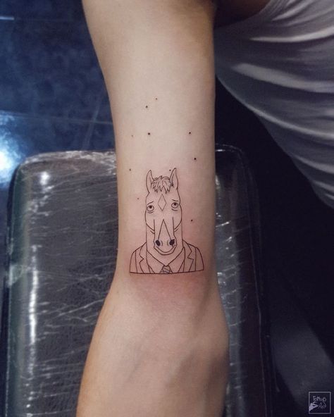 BoJack tatoo No Jack Horseman, Bo Jack Horseman Tattoo, Bojack Horseman Scenes, Bojack Horseman Quotes Tattoo, Bojack Horseman Tattoo Minimalist, Bojack Horseman Tattoo, F Tattoo, Knight Tattoo, Grunge Tattoo