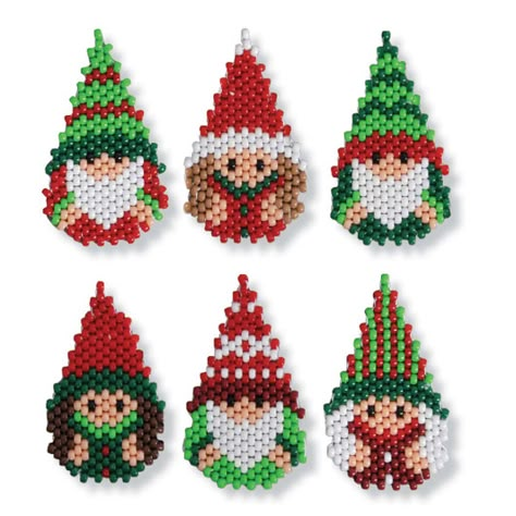 Shop our beaded banner kits for a variety of banner designs with fun shapes and sizesmade with colorful pony beads for all seasonsShop now. Pony Bead Ornaments, Female Gnomes, Xmas Beads, Playful Home, Christmas Red And Green, Pony Bead Crafts, Diy Seed Bead Earrings, Bead Ornaments, Beaded Banners