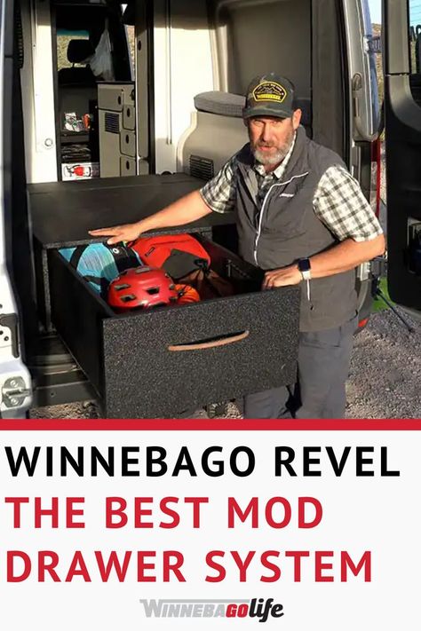 Are you following the full-time adventures of Famagogo? This rv’ing family shares their life on the road in their 2021 Winnebago Revel & takes us to many awesome destinations. From the USA to Europe and beyond. Check out this article, and the video for an update on the drawer system mod they have added. Learn how to turn the garage into the ultimate storage space, and how to organize it too! Stay tuned for more Revel mods from Famagogo. See you down the road! Winnebago Revel, Travel Trailer Accessories, Rv Supplies, Rv Gear, Rving Full Time, Drawer System, All Pins, Rv Adventure, Life On The Road