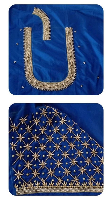 Aari Blouse For Beginners, Kodi Design Aari Work Sleeve, Art Work Design Blouse, Blouse Aari Work, Magam Work Designs, Aari Blouse Design, Dress Designs For Stitching, Magam Work, Patch Work Blouse Designs