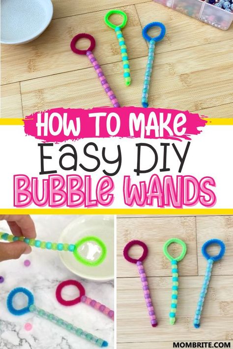 Homemade Bubble Wands, Playing With Bubbles, Bubble Crafts, Craft Ideas For Beginners, Crafts For Beginners, Bubble Activities, How To Make Bubbles, Boredom Busters For Kids, Homemade Bubbles