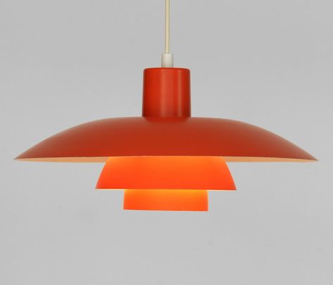 1970s Lighting, 1960s Interior Design, Poulsen Lamp, 1960s Interior, Orange Pendant Light, Kitchen Restoration, Ph Lamp, Mid Century Modern Lamps, Orange Lamps