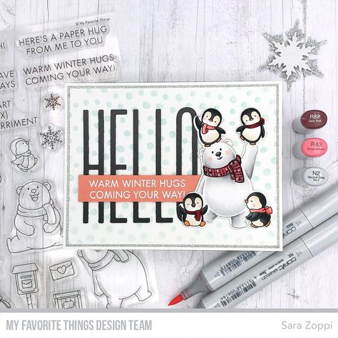 MFT Stamps | November Release is now LIVE! Penguin Craft, Mft Cards, Card Making Crafts, Mft Stamps, Card Making Supplies, Copic Coloring, Cartoon Bear, Bear Cartoon, Stamp Crafts