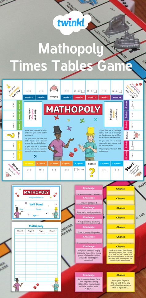 Mathematics Board Game, Multiplication Board Games Diy, Math Game Board, Mathopoly Board Game, Teacher Math Ideas, Math Related Board Games, Math Board Games Middle School, Multiplication Board Games, Diy Math Board Games