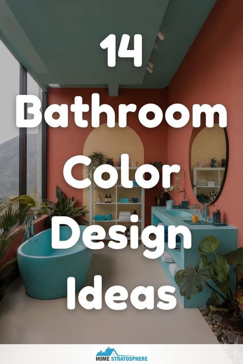 A modern and colorful bathroom showcasing a unique color palette, perfect for inspiration on stylish design ideas. Simple Colorful Bathroom Ideas, Beautiful Bathroom Colors, Color Scheme For Bathroom, Bathroom Color Design, Small Bathroom Colour Schemes, Pastel Color Bathroom, Bathroom Colour Palettes, Color Schemes For Small Bathrooms, Modern Bathroom Colors