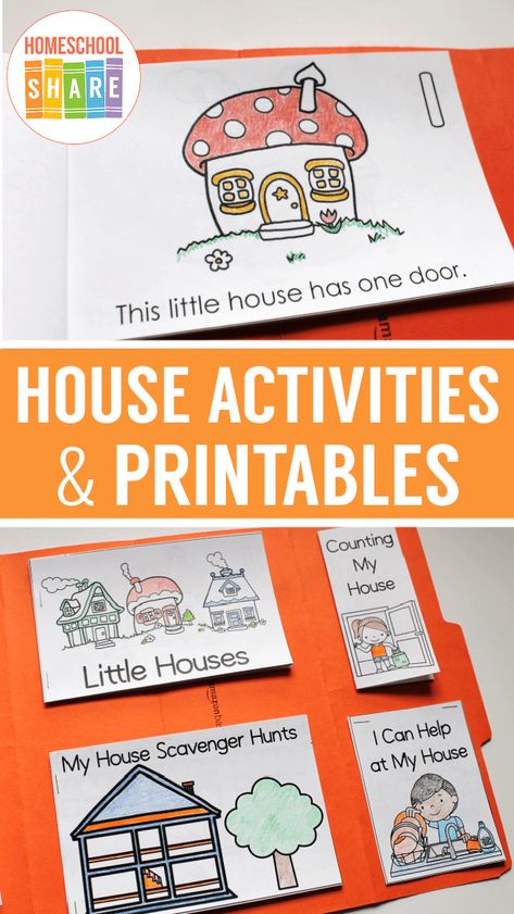 Free House Activities for Preschool - Homeschool Share House Activities For Preschool, Family Preschool, Preschool Family Theme, The Napping House, Animal Homes, Study Printables, Transitional Kindergarten, Preschool Homeschool, Activities For Preschool