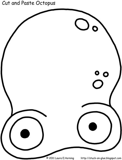 Give Your Octopus a Paintbrush (or 8): February 2011 Face Template For Kids, Octopus Face, Octopus Head, Head Template, Octopus Coloring Page, Octopus Crafts, 8 February, Face Template, Ocean Activities