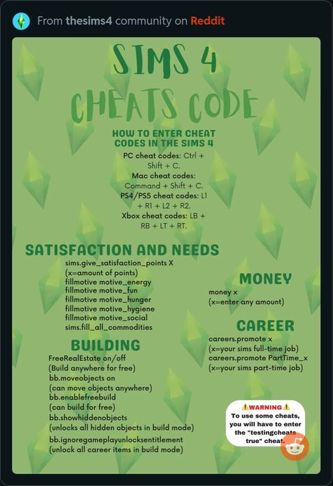 Sims 4cheats, Sims 4 Career Cheats, Sims Build Cheats, Sims 4 Cheats Codes Pc, Sims 4 Pc Cheats, Sims 4 Cheats Codes Xbox One, Sims 4 Cc Websites List, Sims Roleplay Ideas, Sims4 Storylines