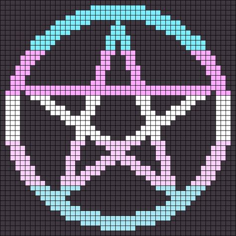 Pixel Pentagram, Pentagram Pixel Art, Punk Pixel Art, Crochet Amiguri, Grid Art, Star Circle, Graph Paper Designs, Easy Perler Beads Ideas, Pixel Art Templates