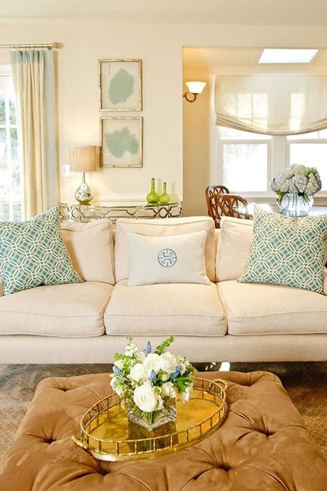 Turquoise living room decor