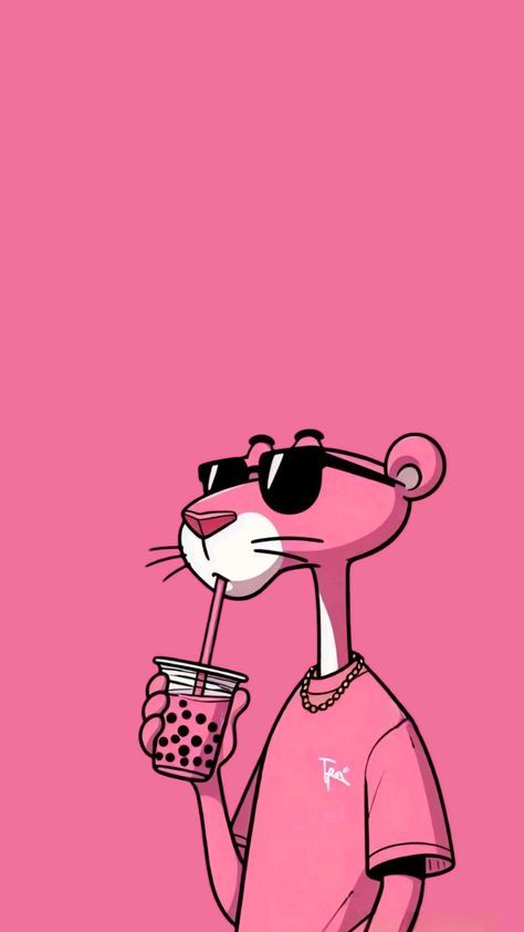 Pink Panther Pop Art, Pink Panther Aesthetic, Pink Panther Drawing, Pink Panther Wallpapers, Cool Lockscreen, Pink Panther Tattoo, Art Lockscreen, Pink Panther Cartoon, Aesthetic Crochet