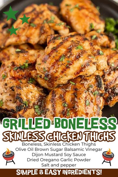 Chicken Thigh Grill Recipes, Grilled Chicken Thighs Boneless, Grill Chicken Thighs, How To Grill Chicken, Chicken Thighs Recipes, Foil Pack Meals, Grill Chicken, Chicken Recipes Boneless, Grilled Chicken Thighs