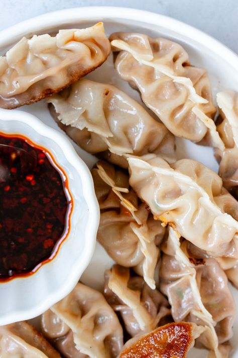 Authentic Chinese Pork Dumplings - The Floured Camera Chinese Pork Dumplings, Pork Dumplings, Chinese Pork, How To Make Dumplings, Frozen Dumplings, Pork And Cabbage, Chinese Cooking Wine, Pork Soup, Pork Dumpling