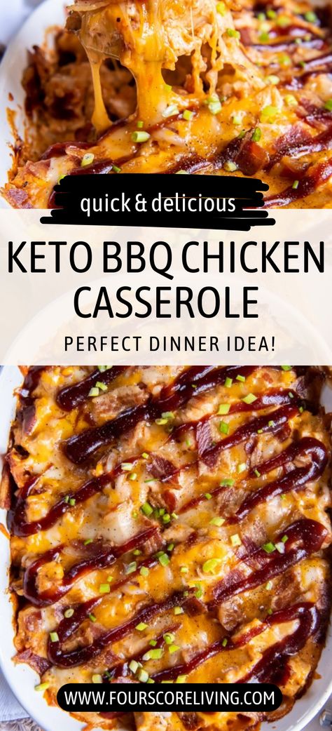 Keto BBQ Chicken Casserole is a delicious fusion of tangy BBQ sauce, creamy cheese, and the crunch of bacon. This isn't just another dish; it's a unique blend of taste and keto friendly cuisine. And go follow our Easy Keto Recipes board for more healthy keto recipe ideas. Bbq Chicken Casserole, Keto Bbq Chicken, Keto Bbq, Tangy Bbq Sauce, Easy Keto Recipes, Creamy Cheese, Chicken Casserole, Bbq Chicken, Easy Keto