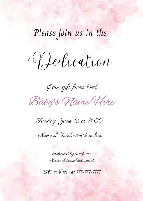 INCLUDED ★★ • 5 x 7" Invitation and 5 x 7 Thank You • Download keepsake PDF through Google Drive • Access Template through Canva link provided after purchase ★★ FEATURES ★★ - Dedication Invitation - Dedication Thank You - Dedication keepsake - Editable - Printable Baby Dedication Party, Baby Dedication Invitation, Dedication Invitations, God Baby, Baby Dedication, Invitation Card Design, Digital Invitations, Baby Names, Christening