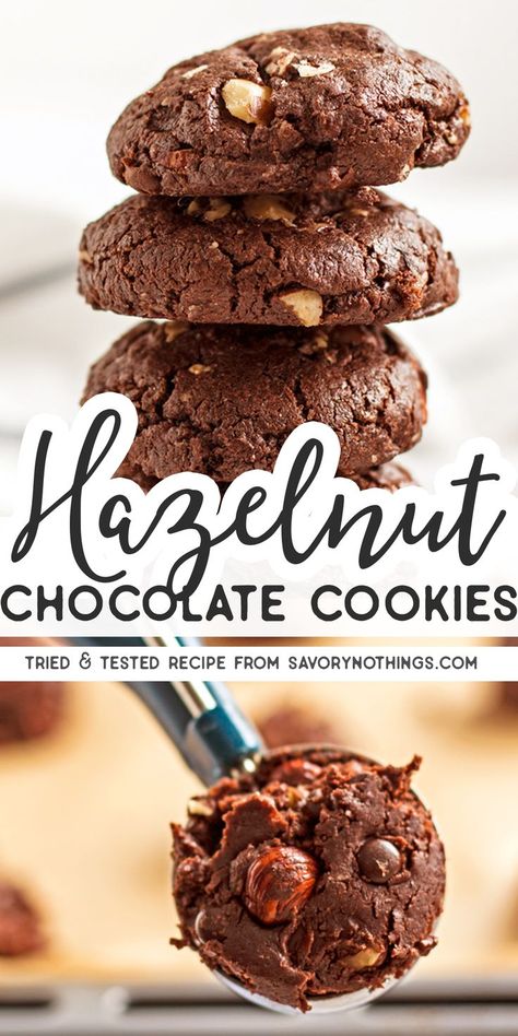 Nutella Hazelnut Cookies, Hazelnut Cookie Recipes, Easy Hazelnut Recipes, Chocolate Nut Cookies, Hazel Nut Recipes, Hazelnut Cookies Recipes, Hazelnut Recipes Desserts, Hazelnuts Recipes, Nut Cookies Recipe