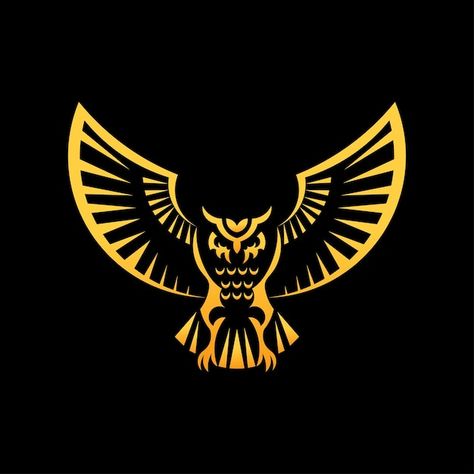 Luxury gold owl logo design vector | Premium Vector #Freepik #vector #eagle #bird-logo #owl-logo #hawk Owl Logo Design, Gold Owl, Eagle Owl, Owl Stickers, Owl Logo, Eagle Bird, Bird Logo, Psd Icon, Design Vector