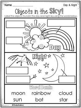 Day And Night Worksheets Kindergarten, Day And Night Worksheet, Day And Night Activities, Kindergarten Goals, Shadow Activities, Color Worksheets For Preschool, Teacher Science, Geography For Kids, All About Me Preschool