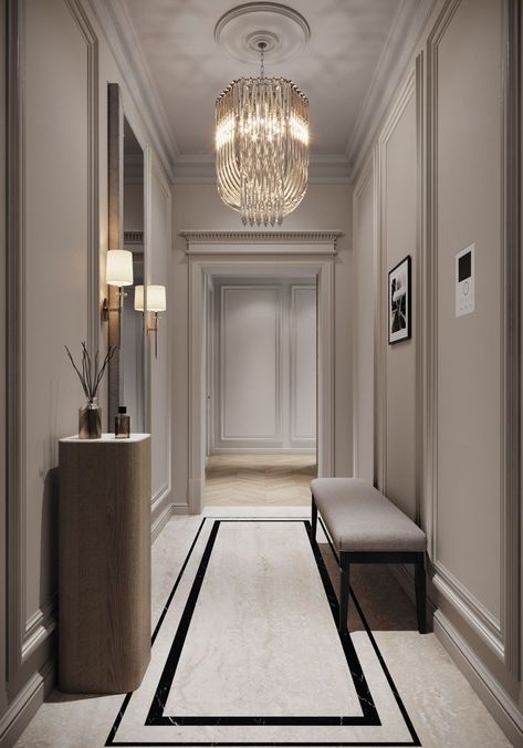 Marble Flooring Design, Corridor Design, Foyer Design, Home Entrance Decor, Home Design Living Room, Luxury Homes Interior, Home Building Design, Home Modern, Dream House Interior