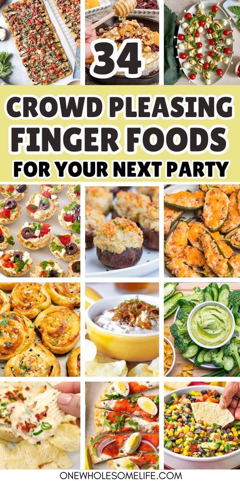 Collage of finger food recipes for parties. Make Ahead Cold Appetizers, Cold Appetizer Recipes, Easy Finger Foods, Cold Appetizer, Cold Finger Foods, Finger Food Recipes, Best Party Appetizers, Bite Size Snacks, Hot Appetizers