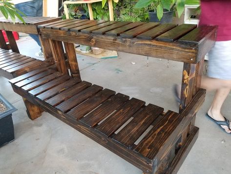 Plant Stands | LumberJocks Woodworking Forum Plant Shelves Outdoor, Greenhouse Shelves, Cedar Plant, Raised Garden Beds Diy Vegetables, Porch Plants, Wood Block Crafts, Plant Stands Outdoor, Wooden Plant Stands, Garden Stand