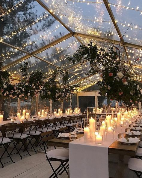 Wedding Lighting Ideas for Rustic Country Wedding Reception #weddings #weddingideas #wedding #himisspuff #country #lighting String Lights Outdoor Wedding, Wedding Reception Lighting, Clear Tent, Rustic Wedding Decorations, Winter Wedding Decorations, Stella York, Have Inspiration, Marquee Wedding, Outdoor Tent