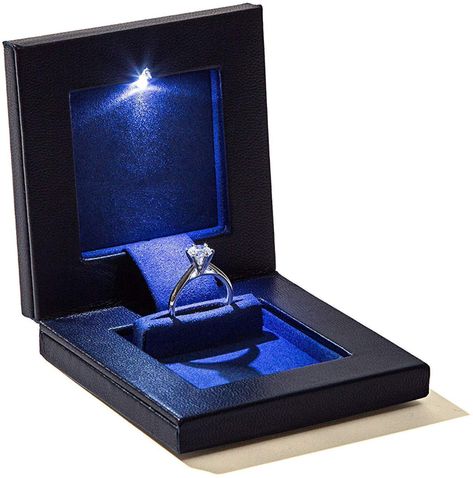 AmazonSmile: Parker Square Secret Night Box Light up LED, The World's Best Slim Engagement Ring Box: Home & Kitchen Flat Engagement Rings, Best Engagement Ring, Jewelry Packaging Design, Wooden Rings Engagement, Desain Pantry, Cheap Engagement Rings, Box Light, Packing Jewelry, Engagement Ring Box