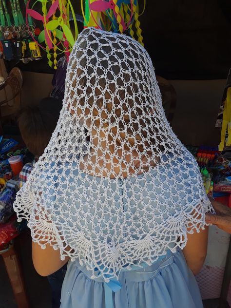 Crochet Chapel Veil, Crochet Veil, Chapel Veils, Fashion Gal, Chapel Veil, Crochet Edging Patterns, Lady Of Fatima, Crochet Design Pattern, Resin Design