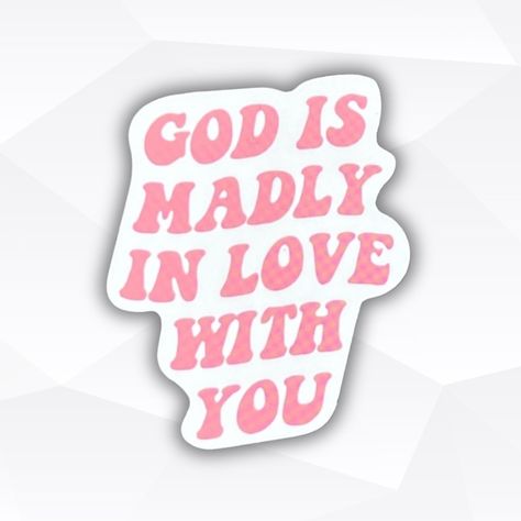 Need a reminder? 🤍 God is madly in love with YOU. This sticker is more than just a design—it’s a message of hope, truth, and endless love. Perfect for your laptop, water bottle, or anywhere you need encouragement. Shop now and let this truth stick with you! 🙌✨ #GodsLove #FaithfulReminders #NeomaInc Faith Stickers, Message Of Hope, Endless Love, Madly In Love, A Design, God Is, Gods Love, Encouragement, In Love