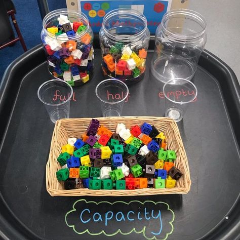 Whatever Next Eyfs Activities Ideas, Eyfs Capacity, Capacity Activities, Foundation Maths, Tuff Tray Ideas Toddlers, Year 1 Classroom, Sensory Activities For Preschoolers, Reception Class, Numeracy Activities