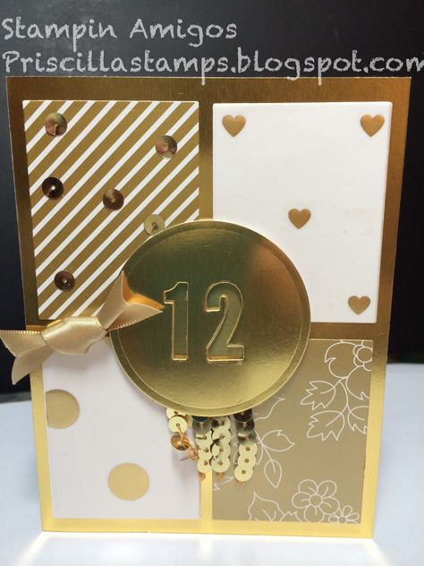 Golden Birthday Card Ideas Diy, Golden Birthday Card Ideas, Golden Birthday Cards Diy, Two Year Old Golden Birthday, Golden Birthday Cards, You’re So Golden Birthday, Golden Ticket Birthday Invite, Art Impressions Cards Golden Oldies, Sweet Paper