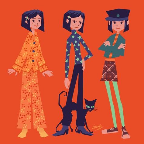 Elizabeth Fijalkowski on Instagram: "I absolutely adore Coraline's outfits. And MAN, what a score, all those juicy musical textures... . . . . . . . . @laikastudios #coraline #neilgaiman #henrysellick #laika #laikaanimation #stopmotion #animation #fanart #character #characterdesign #digitalart #art #drawing #characterart #illustration #digitalpainting #photoshop" Coraline Outfit, Coraline Characters, Coraline Costume, Stopmotion Animation, Coraline And Wybie, Laika Studios, Coraline Art, Coraline Movie, Coraline Aesthetic