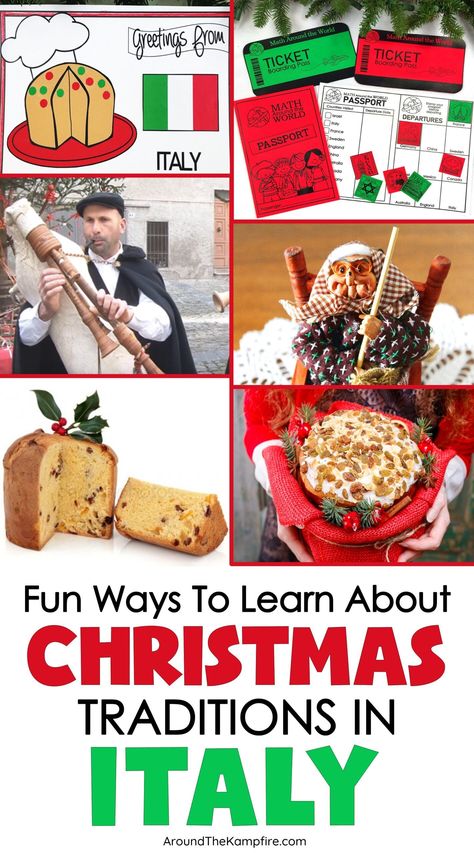 Christmas Traditions In Italy, Italy Christmas Decorations, Irish Christmas Crafts For Kids, Italian Christmas Traditions Kids, Italy Christmas Traditions, Italian Activities For Preschool, Christmas In Italy For Kids, Italy Christmas Crafts For Kids, Christmas In Mexico Crafts For Kids