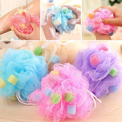 1Pc Bath Ball Shower Wash Body Exfoliate Puff Sponge Mesh Net Ball Random Colour Loofah Aesthetic, Body Loofah, Shower Loofah, Shower Puff, Bath Sponges, Bad Accessoires, Loofah Sponge, Bath Ball, Shower Sponge