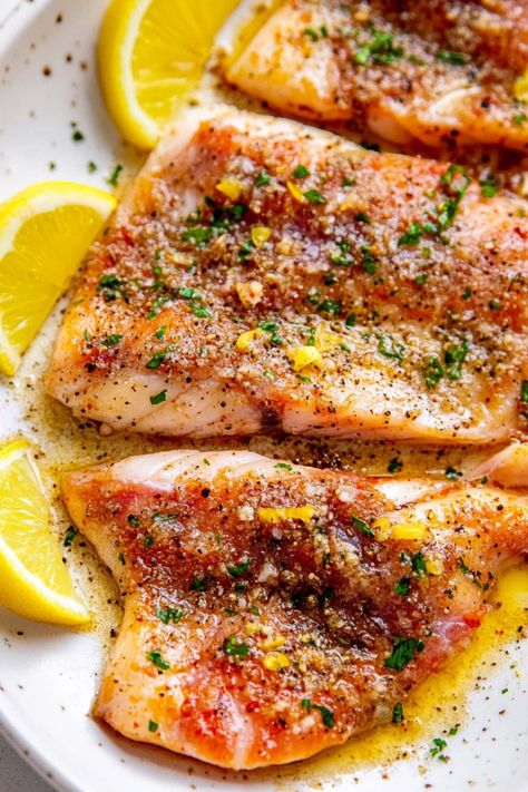 Baked Talipia Recipes Ovens, Oven Baked Tilapia, Coconut Curry Chicken Recipes, Baked Tilapia Recipes, Easy Garlic Butter, Bowls Recipes, Fish Recipes Baked, Baked Tilapia, Healthy Bowls Recipes