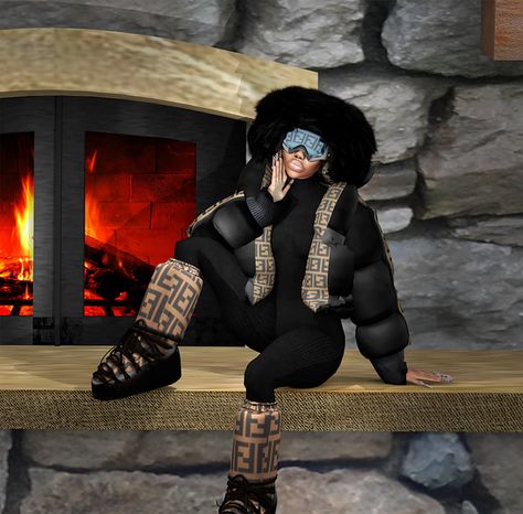 Fendi Snow Day Set ❄ | Patreon Black Simmer, Sims 4 Seasons, Feminine Masculine, Ski Set, Urban Jacket, Play Sims 4, Free Sims 4, Ski Outfit, Winter Suit