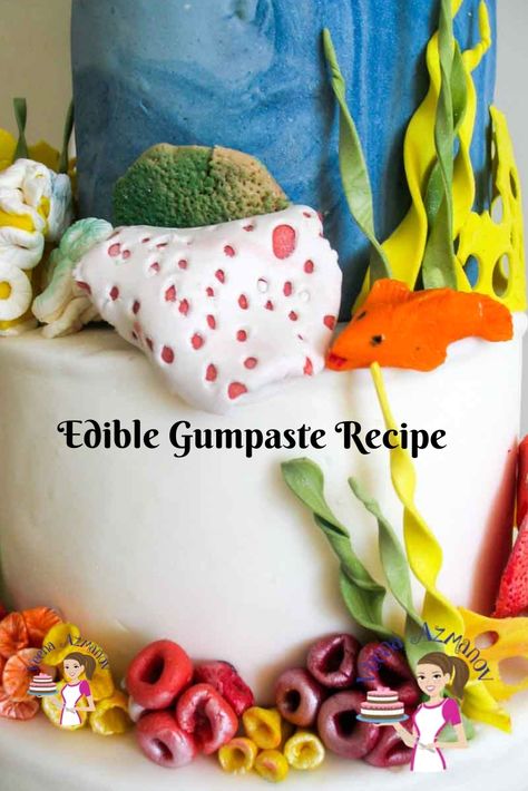 Gumpaste is a must have recipe on hand for every cake decorator because of its many uses. This edible gumpaste can be used to make cake toppers, and other cake elements that may be eaten because it uses meringue powder not egg whites. I use it for kids cakes all the time. #gumpaste #edible #cakedecorating #sugarflowers #cakedecoratingrecipes Homemade Gumpaste Recipe, Gum Paste Recipe, Gumpaste Recipe, Gluten Free Wedding Cake, Edible Gum, Fondant Tips, Fondant Techniques, Homemade Buttercream Frosting, Fondant Flower Cake