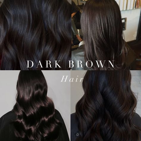 Dark Brown hair options for cool toned colour seasons. Dark Ash Hair Color, Cool Toned Hair, Cool Tone Brown Hair, Espresso Hair Color, Cool Brown Hair, Dark Chocolate Brown Hair, Toned Hair, Black Brown Hair, Dark Brunette Hair