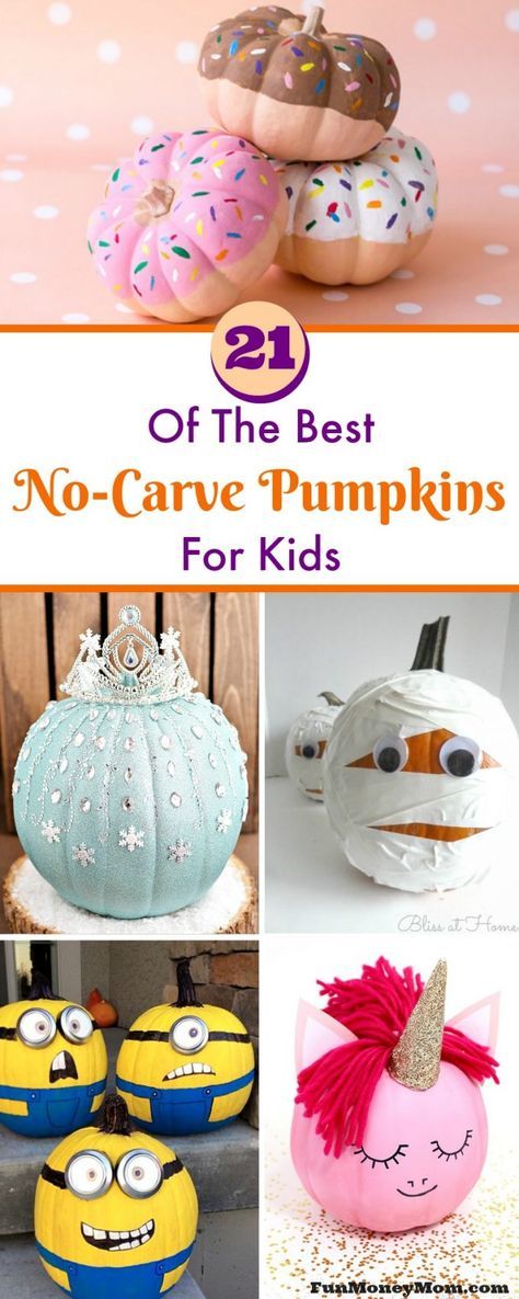 Ready to get started on your Halloween decorations? The kids are going to love these super cute no carve pumpkins! Pumpkin Ideas For Kids, No Carve Pumpkin Ideas, Story Book Pumpkin, No Carve Pumpkin, Carve Pumpkins, Pumpkin Decorating Contest, No Carve Pumpkin Decorating, Pumpkin Contest, Halloween Pumpkins Painted