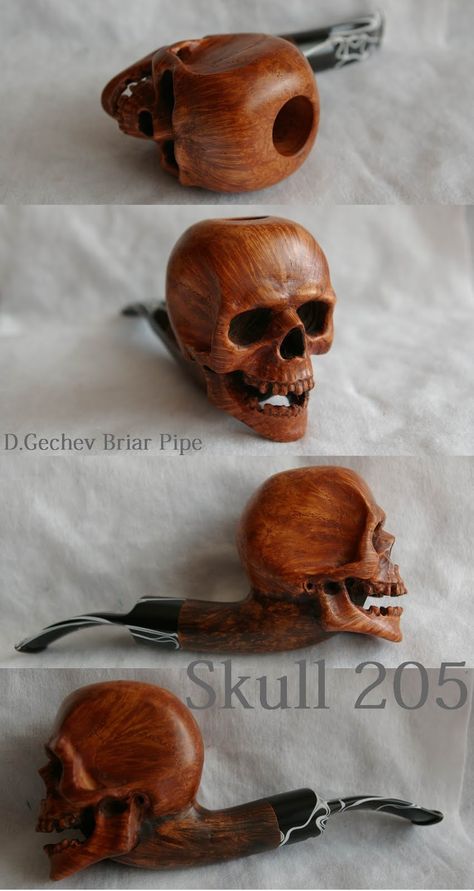 Skull Pipe, Cool Pipes, Handmade Pipe, Wooden Pipe, Wood Pipe, Art Of Manliness, Cerámica Ideas, Pipes And Cigars, Wood Carving Designs