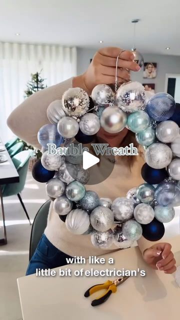 Teresa Bratcher on Instagram: "Bring on the holiday sparkle! This ornament ball wreath is all about adding that extra festive flair to your front door or mantel. Quick to make, eye-catching, and totally merry—get ready to impress your guests with this fun DIY!

Comment for links. Like and follow @teebeeinspired for more home, beauty and DIY finds and tips. 

amz @amazon #teebeeinspired #amz #amazondeals  #amazoninfluencer #amazonfinds #dailydeals #shopwithme #shopthelook #HomeDecor #InteriorDesign #HomeInspiration #Decorating #HomeStyling #InteriorDecor #DesignInspiration #HomeInteriors #DecorGoals #HouseBeautiful #CozyHome #HomeSweetHome #DecoratingIdeas" Wreaths For Front Door Diy, Ball Wreath, Christmas Ball Ornaments, Bee Inspired, Holiday Sparkle, Diy Door, Fun Diy, Ornaments Diy, Ornament Wreath