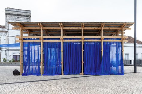 Temporary Pavilion W&T / Ilhéu Atelier | ArchDaily Queer Architecture, Community Pavilion, Wood Pavilion, Temporary Pavilion, Fabric Showroom, Outdoor Pavillion, Temporary Architecture, Banana Stand, Pavilion Architecture